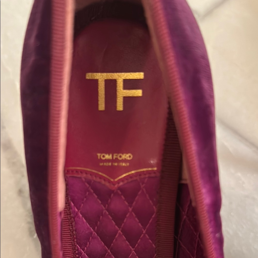 Tom Ford Purple Peep-Toe Heels - Picture 2 of 8